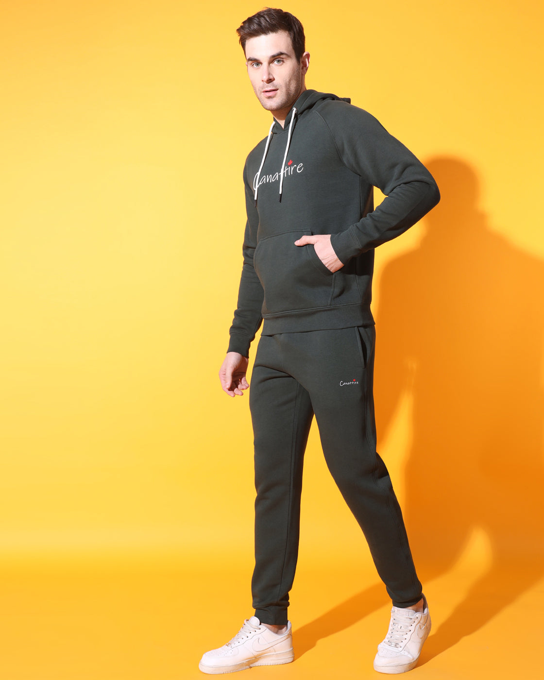 Olive Oasis: Unisex Tracksuit with Raglan Sleeves