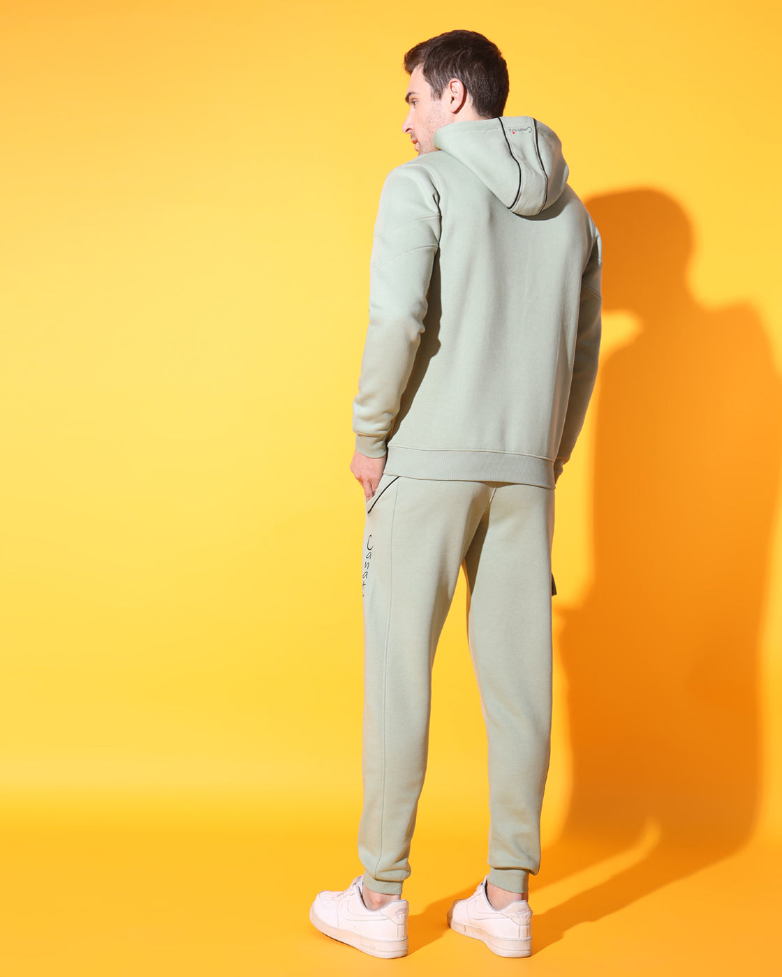 StealthFit Pistachio Green : Unisex Track Suit with Concealed Zip Pocket Hoodie and Cut & Sew Detail