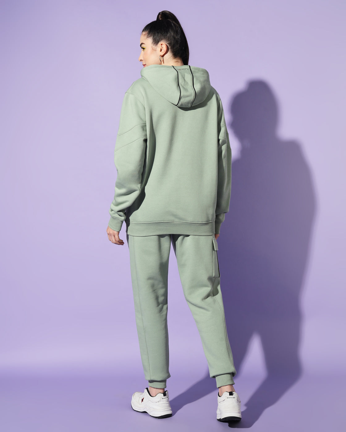 StealthFit Pistachio Green : Unisex Track Suit with Concealed Zip Pocket Hoodie and Cut & Sew Detail